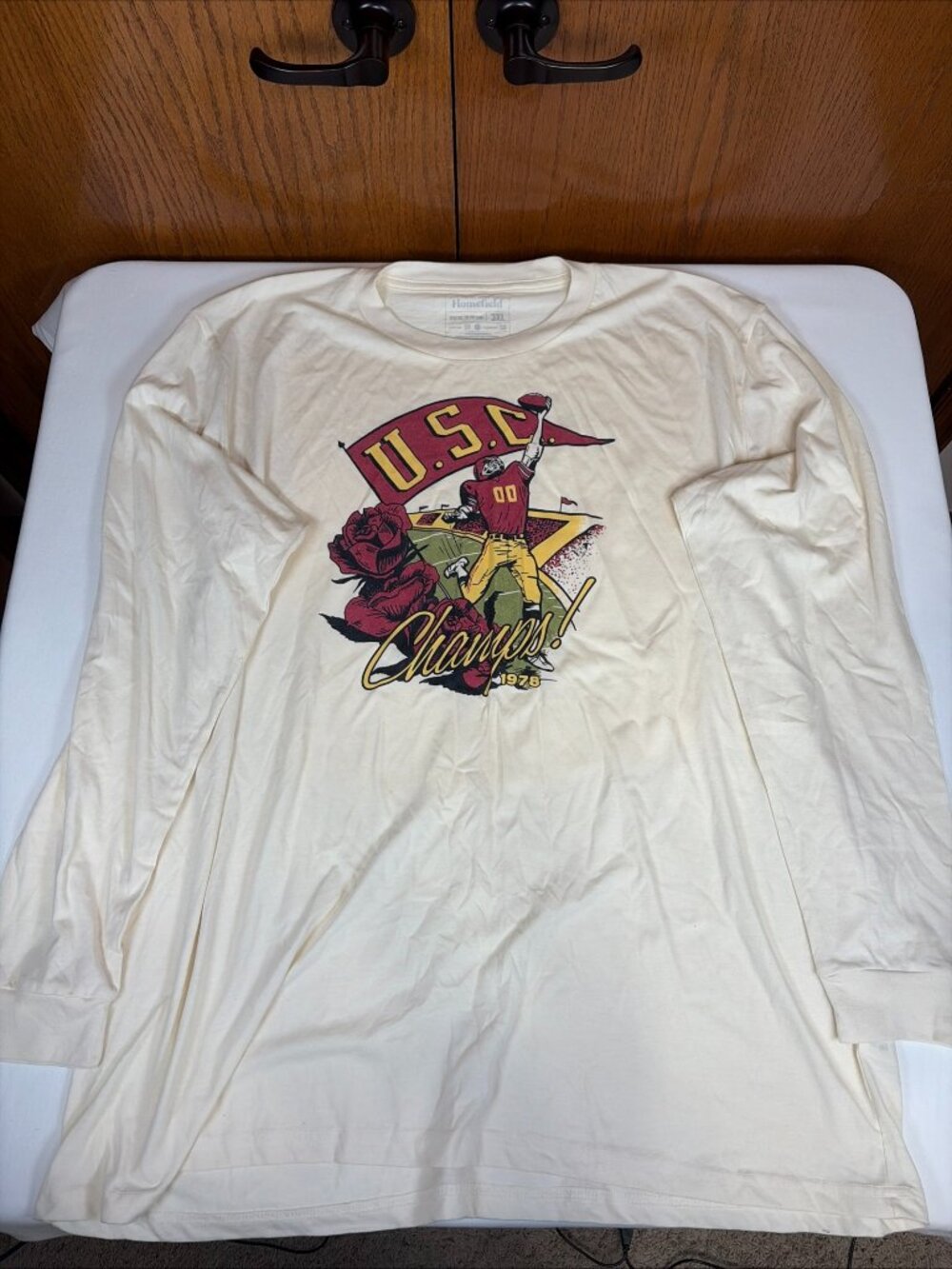 Homefield USC Trojans 1978 Champs Long Sleeve T-Shirt Men's 3XL Cream